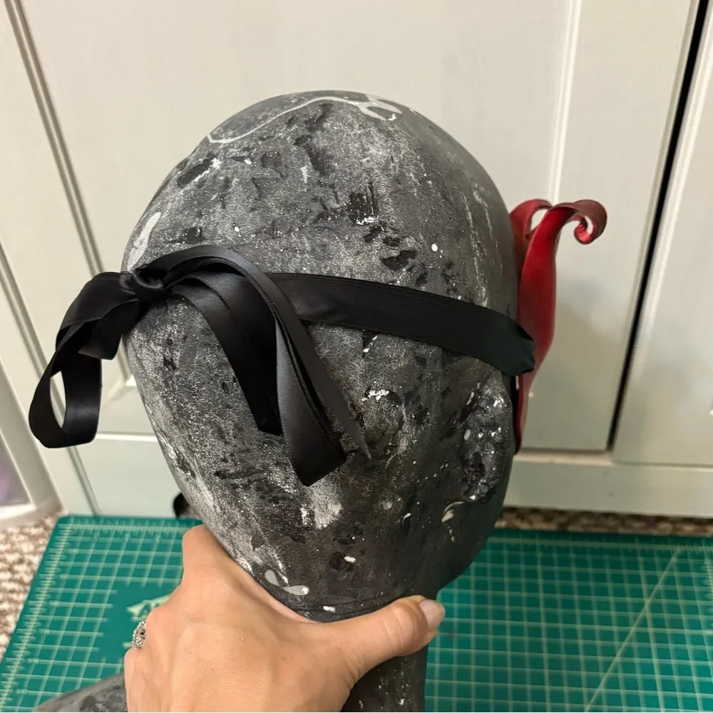 Red Leather Masquerade Mask